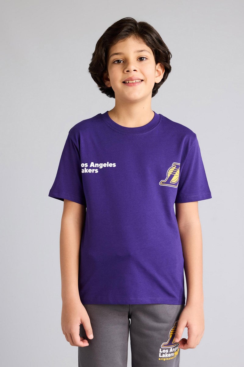 DeFacto Purple Boy Boy NBA Los Angeles Lakers New Regular Fit T-Shirt Casual - Image 4