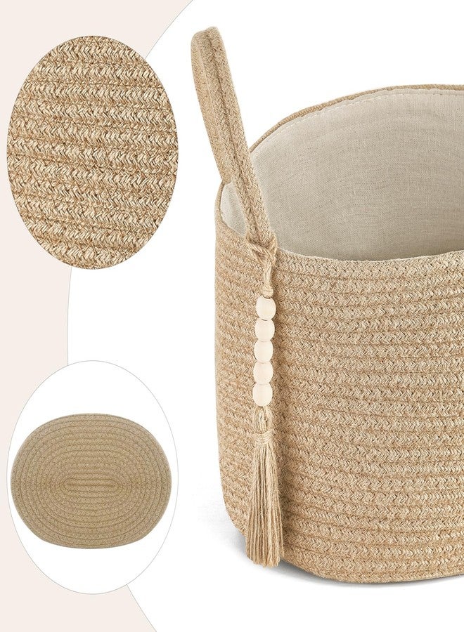 Mkono Storage Basket for Toilet Paper Boho Bathroom Decor Woven Rope Towels Toiletries Tray Organizer with Handles for Shelf Countertop Bedroom Living Room, Jute, 13" L x 10" W x 9" H - Image 5