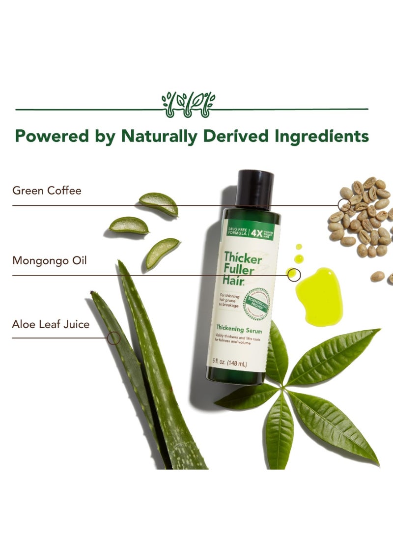 Thicker Fuller Hair Thickening Serum – Advanced Root Lifting and Strengthening Formula – Boosts Volume, Reduces Breakage, and Hydrates with Mongongo Oil & Green Coffee – 148ml - Image 5