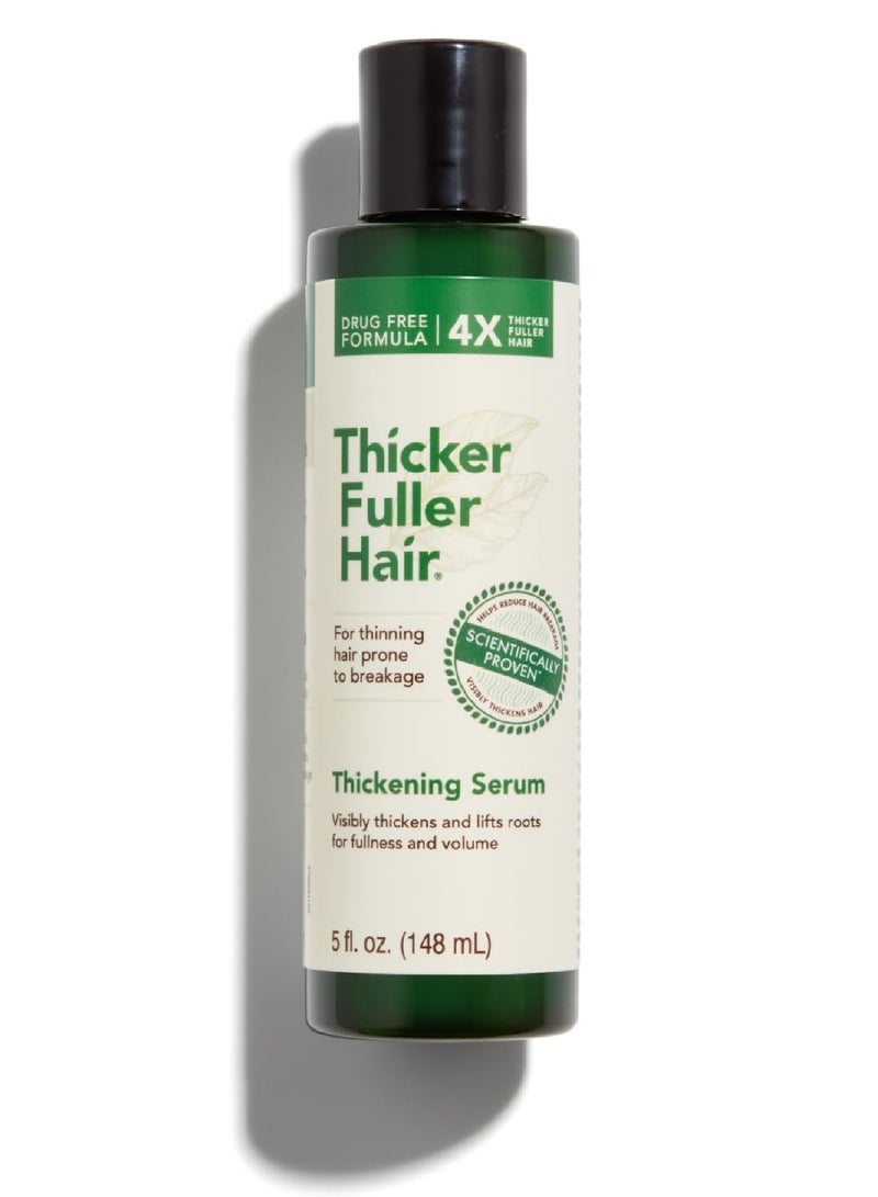 Thicker Fuller Hair Thickening Serum – Advanced Root Lifting and Strengthening Formula – Boosts Volume, Reduces Breakage, and Hydrates with Mongongo Oil & Green Coffee – 148ml - Image 1