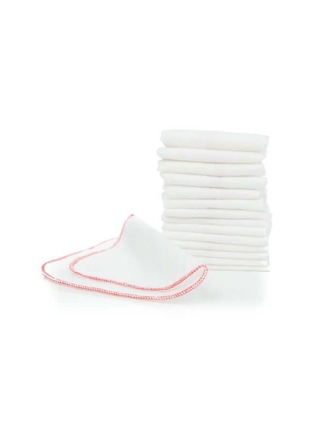 Buttons Diapers Buttons Flannel Baby Reusable Washable Natural Unbleached Wipes - 15 Pack - Image 1