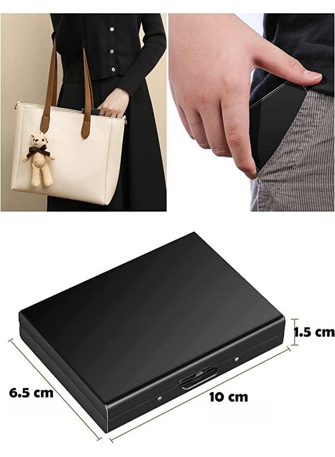 Stealodeal Black RFID Protector Stainless Steel Debit/Credit/ATM 8 Slots for Men & Women Card Holder Wallet (Black) - Image 3