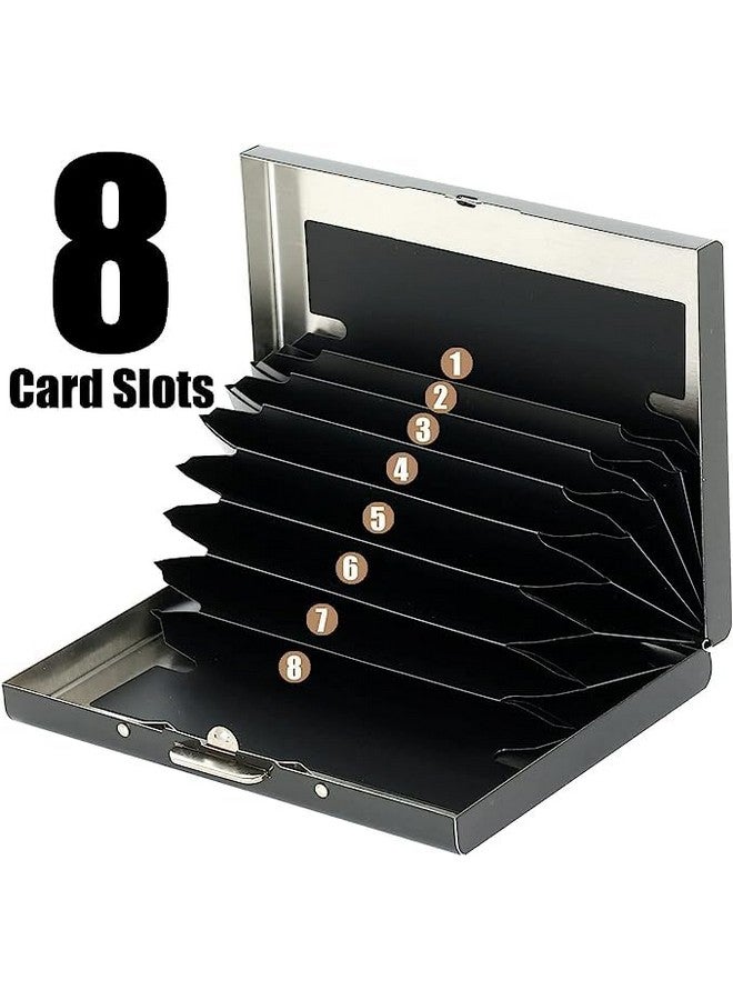 Stealodeal Black RFID Protector Stainless Steel Debit/Credit/ATM 8 Slots for Men & Women Card Holder Wallet (Black) - Image 4