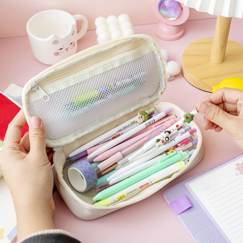 2pcs Pen Storage Bag Students Stationery Bag Lovely Pen Pouch Large Capacity Pen Pouch - Image 2