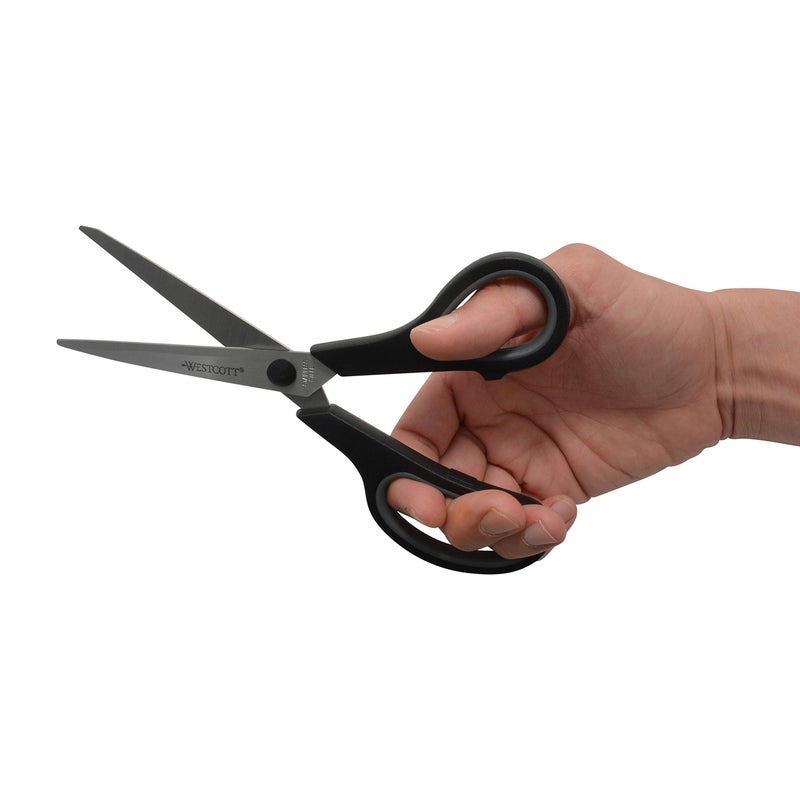 Westcott 8" Straight Stainless Steel Soft Handle Scissors, Assorted Colors, Pack of 15 - Image 4