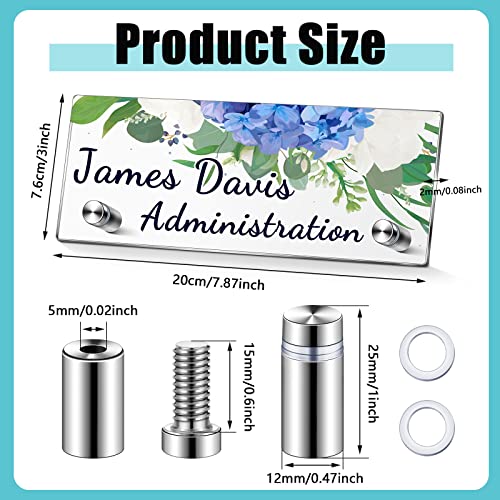 Chunful 6 Pcs Acrylic Name Plate for Desk Personalized Clear Office Classroom Name Plate Back to School Teacher Gifts DIY Table Setting Tags - Image 2