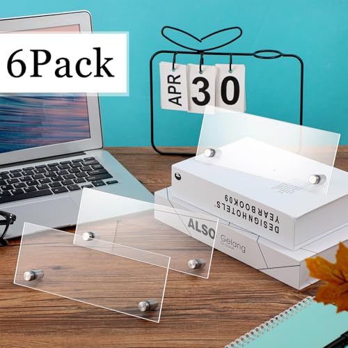 Chunful 6 Pcs Acrylic Name Plate for Desk Personalized Clear Office Classroom Name Plate Back to School Teacher Gifts DIY Table Setting Tags - Image 4