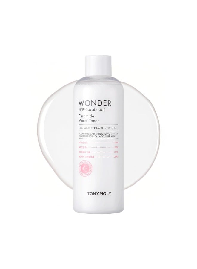 TONYMOLY TONYMOLY Wonder Ceramide Mochi Toner, Dewy, Glass Skin Toner, Hydrate & Strengthens for Stronger and Healthier Skin, 16.9 oz