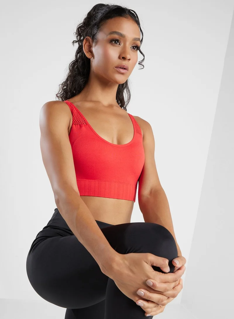 FRWD Mesh Detail Sports Bra With Cutout Back