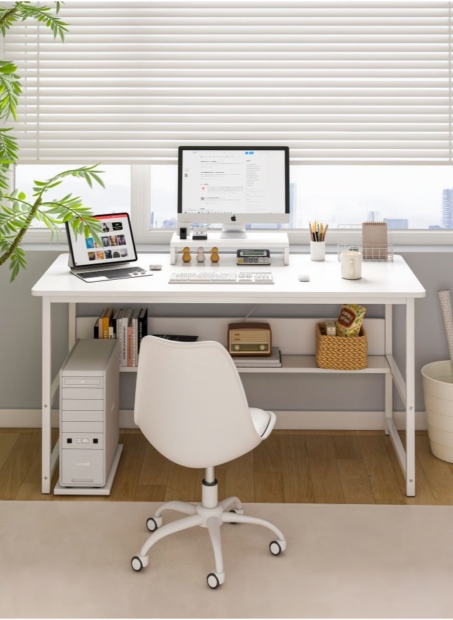 Harlan - Study Desk with Stand Writing Desk Table Computer Table with Bookshelf for Home Office Desks & Workstations 110*50*72 CM - Image 1