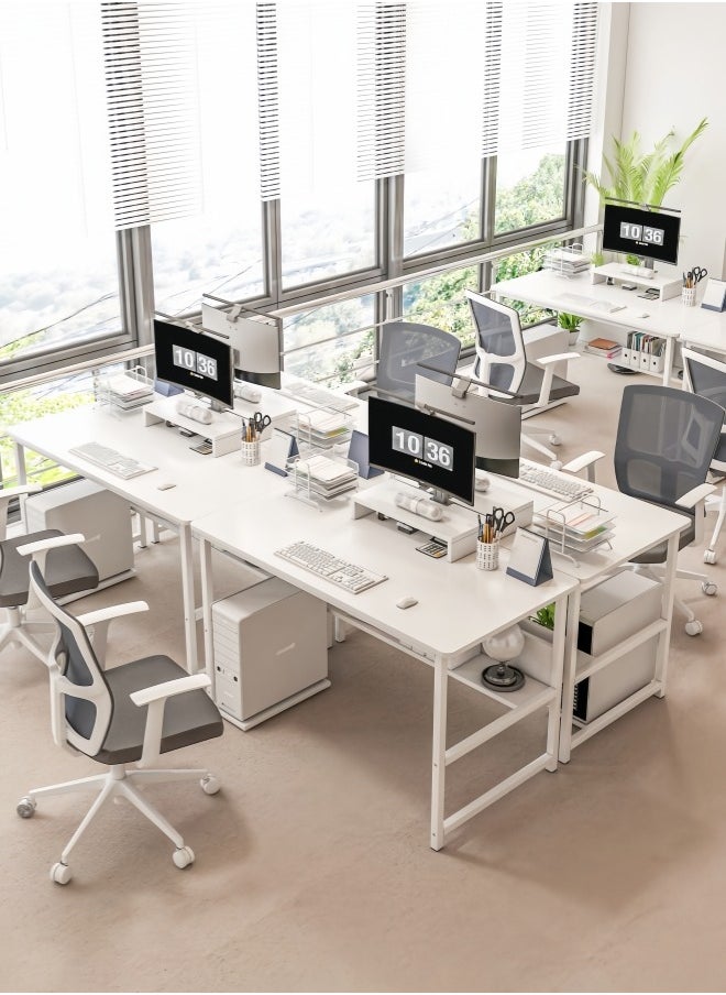 Harlan - Study Desk with Stand Writing Desk Table Computer Table with Bookshelf for Home Office Desks & Workstations 110*50*72 CM - Image 1