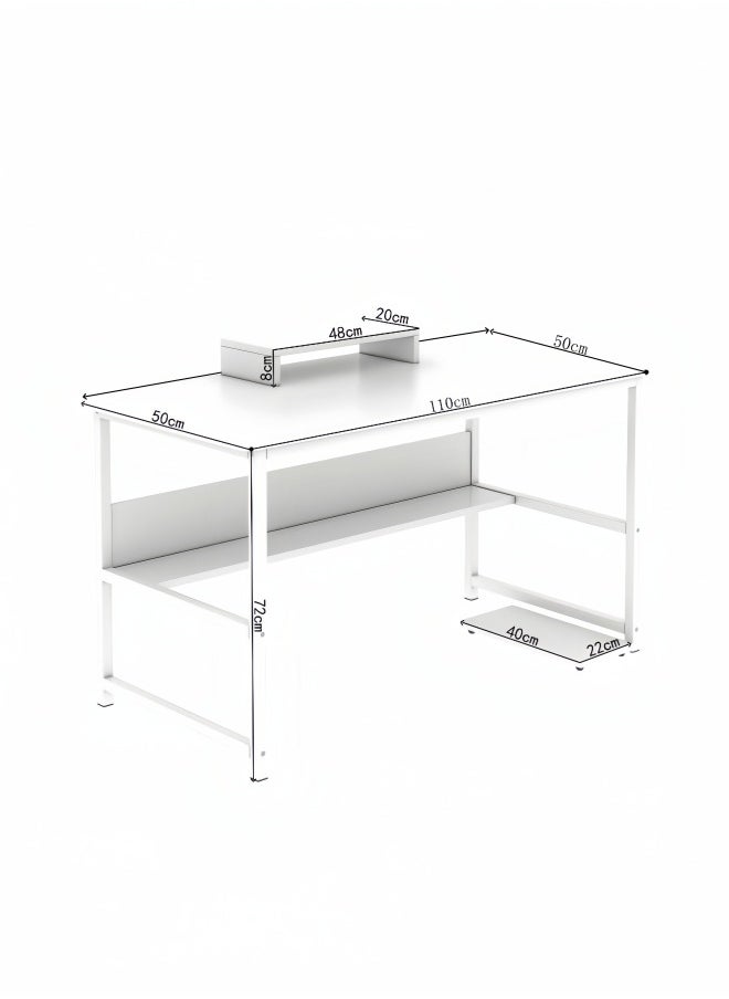 Harlan - Study Desk with Stand Writing Desk Table Computer Table with Bookshelf for Home Office Desks & Workstations 110*50*72 CM - Image 1