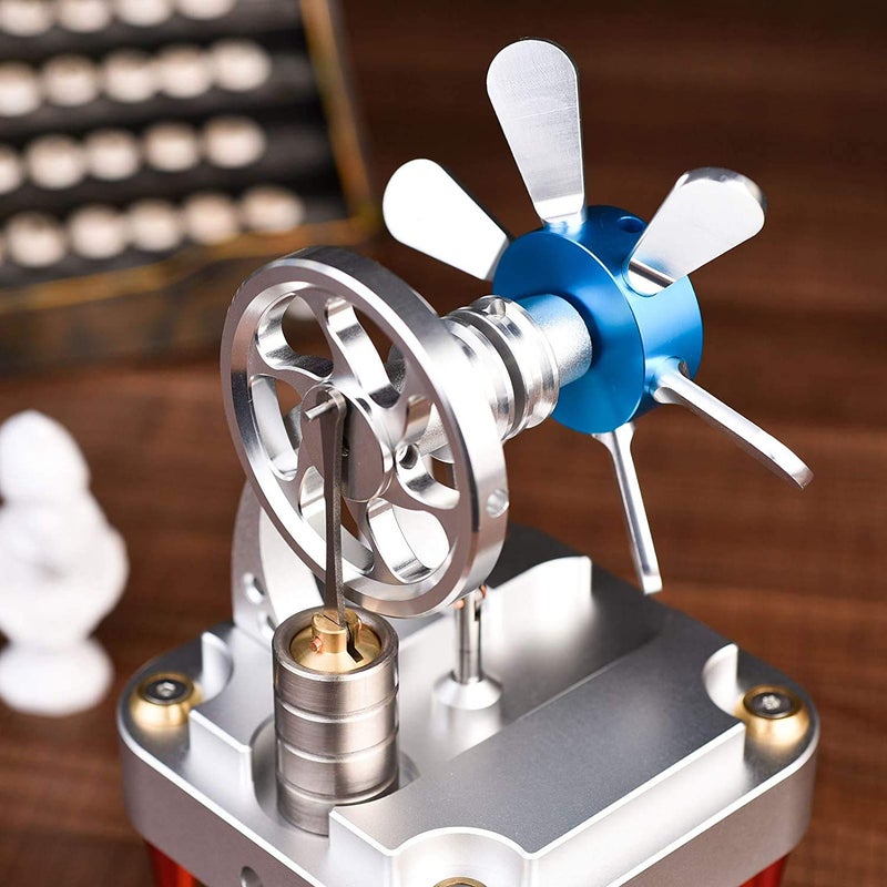 Sunnytech Hot Air Stirling Engine Motor Model Science Physics Toy Home Office Desk Decor Kit M16-CF - Image 5