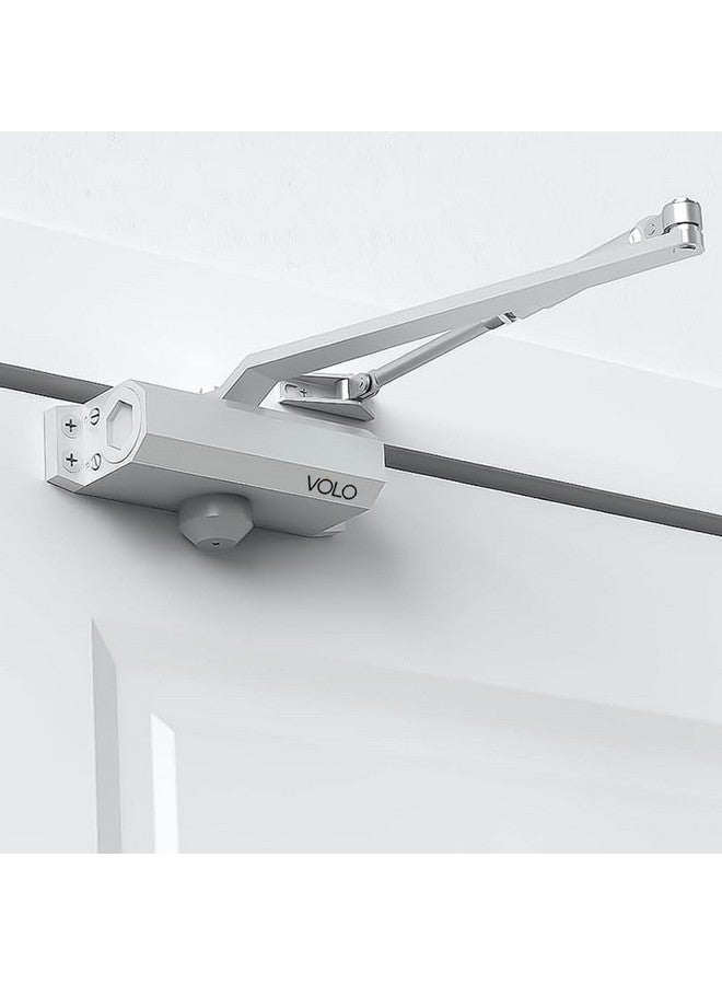 Volo Volo Automatic Hydraulic Double Speed Aluminium Door Closer Premium Heavy Duty for Residential/ Commercial Purpose with Fitting Set (Silver). Weight Capacity: 30kg- 70kg  - Image 1