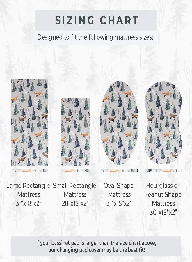 Pobibaby Pobi Baby - 2 Pack Premium Bassinet Sheets for Standard Bassinets - Ultra-Soft Cotton Blend, Stylish Animal Woodland Pattern, Safe and Snug for Baby (Magical) - Image 2