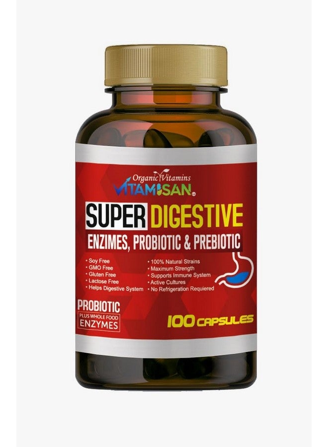 VITAMISAN Sales Biliares Digestive Enzymes Pancreatin Enzimas Digestivas probiotic and prebiotic 100 caps - Image 1