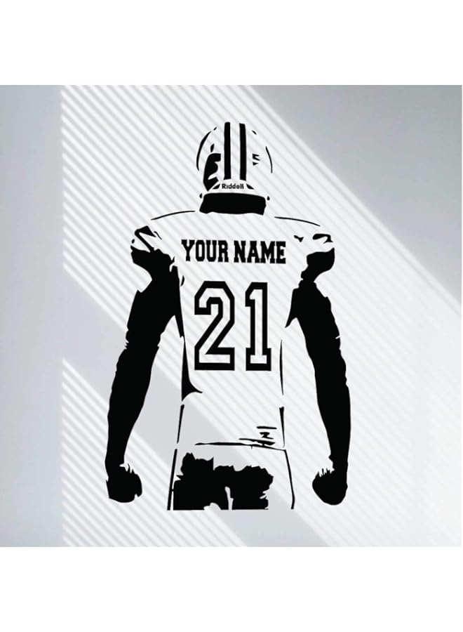 Raxoom BPABPA Personalized Custom Football Wall Decal - Choose Your Name - Numbers Custom Player Jerseys Vinyl Decal - Sticker Decor Kids Bedroom 3 (14x22 in) - Image 1
