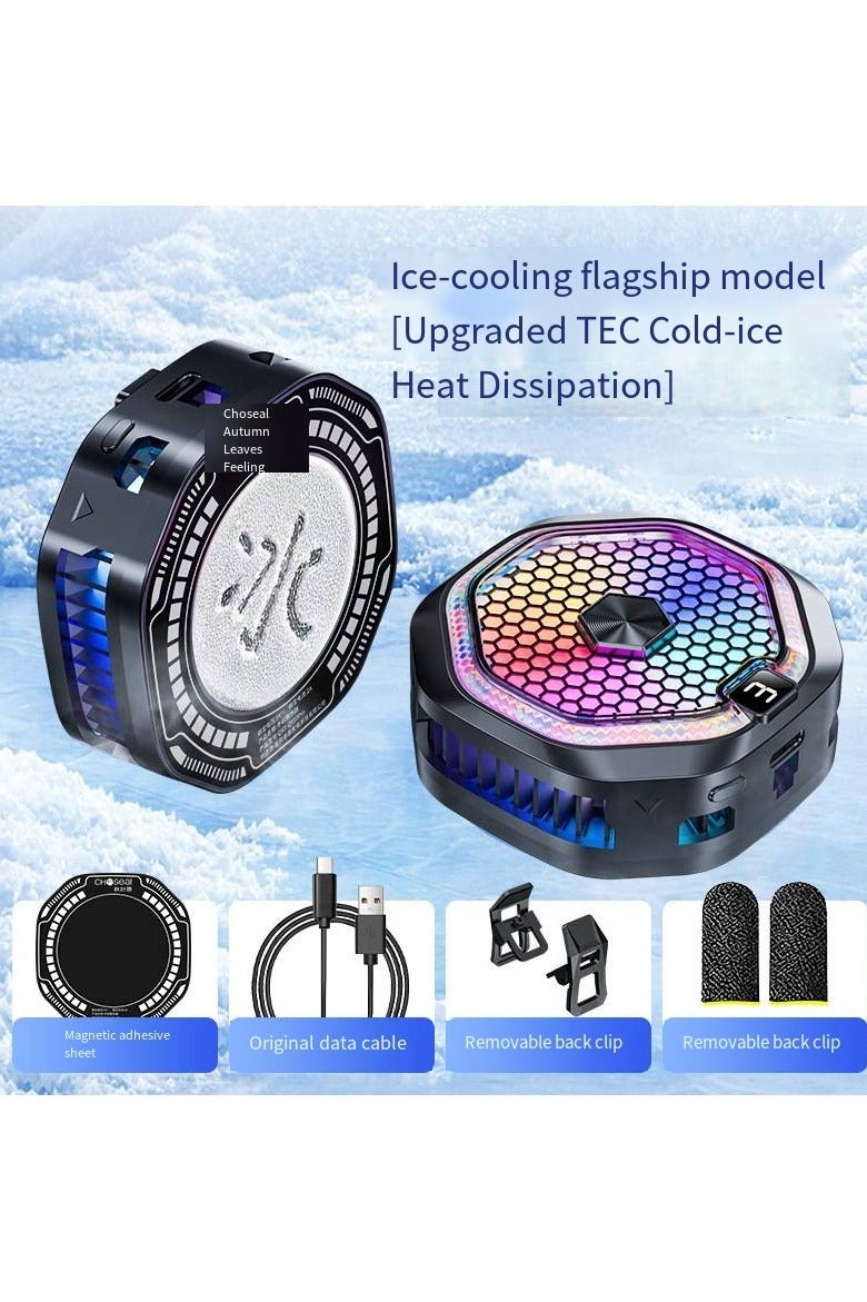 general Mobile Phone Cooler, Dual-purpose Magnetic Back clip for Gaming Live Streaming and Heat Dissipation, Compatible With Mobile Phones and Tablets.