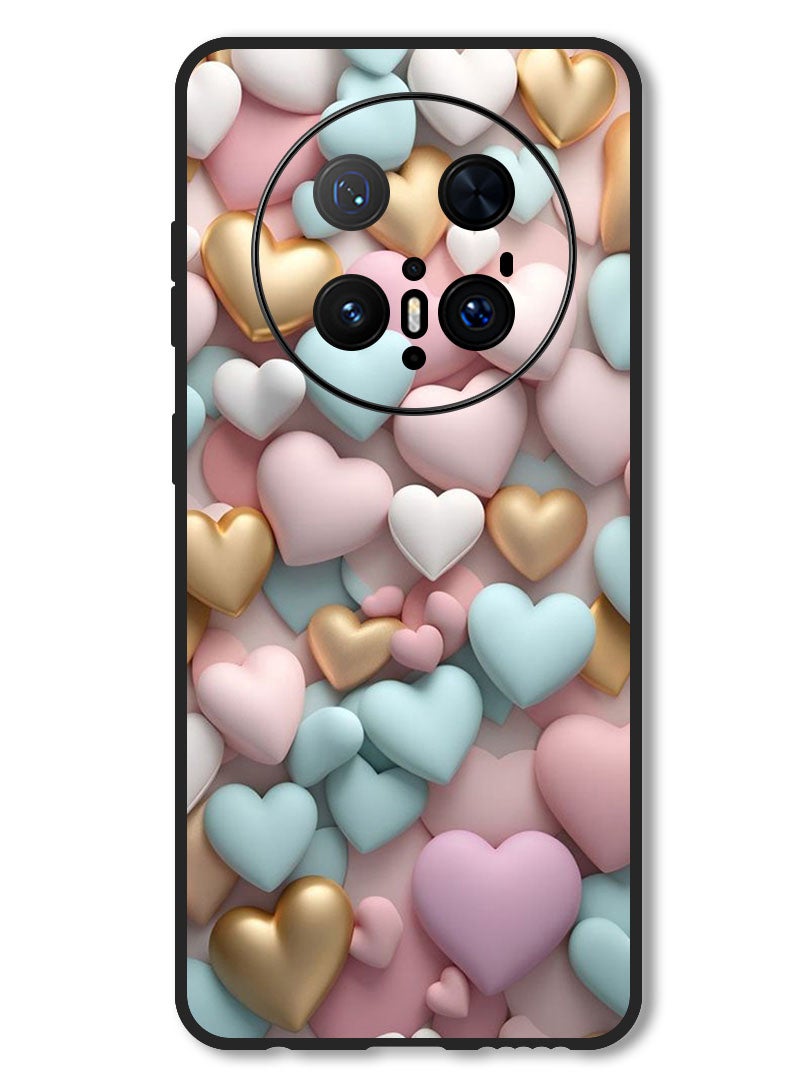 Theodor Case Compatible with Huawei Mate 70 Pro/ 70 Pro + Protection Shockproof Bumper Cover Colourful Hearts - Image 1