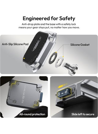 لوحة التحرير السريع للكاميرا يولانزي C061، لوحة تحرير سريع، لمثبتات DJI RS2/3/3 Pro/4/4 Pro/RS 4 Mini، ملحقات مثبتات Cimbal، أقصى حمولة 6 كجم - view 5