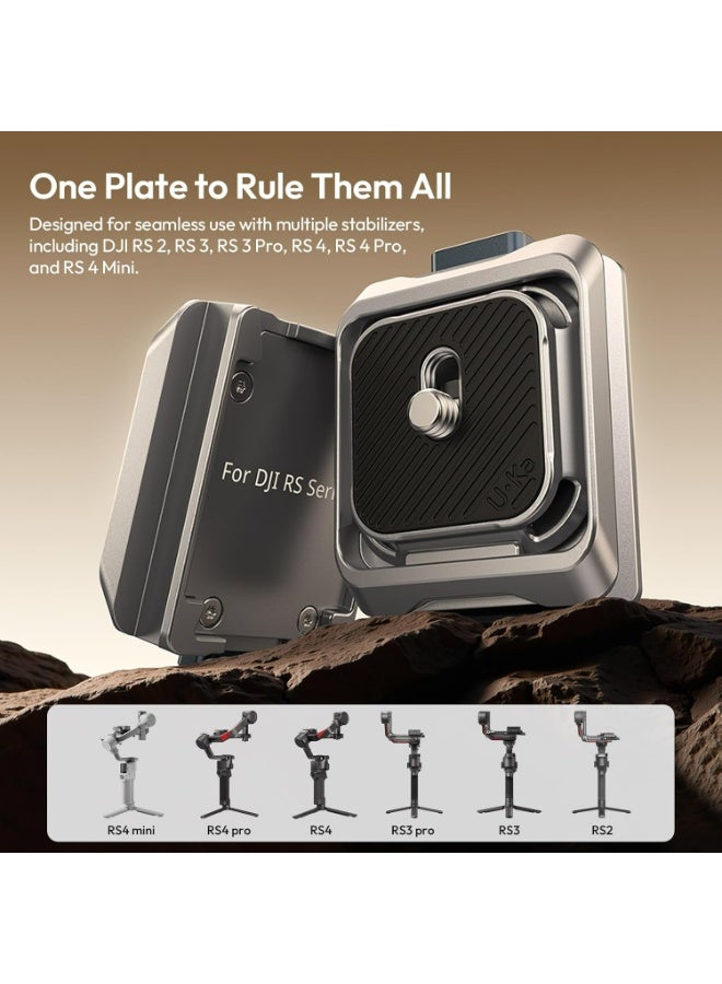 ULANZI C061 Camera Quick Release Plate, Quick Release Plate, for DJI RS2/3/3 Pro/4/4 Pro/RS 4 Mini Stabilisers, Cimbal Stabiliser Accessories, Maximum Load Capacity 6 kg - view 2