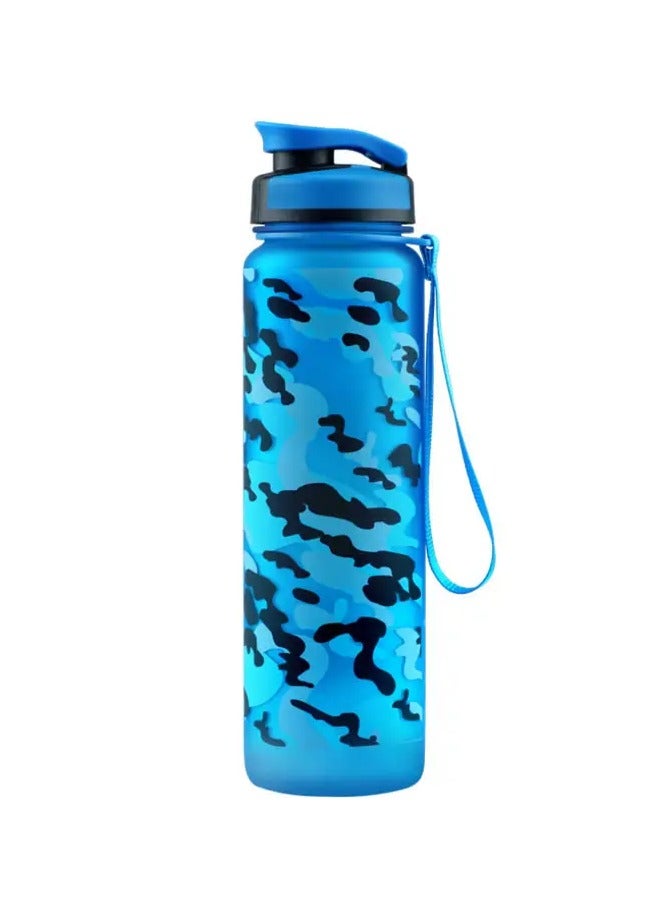 Camouflage Army Sports Water Bottle (Blue)  - Image 1
