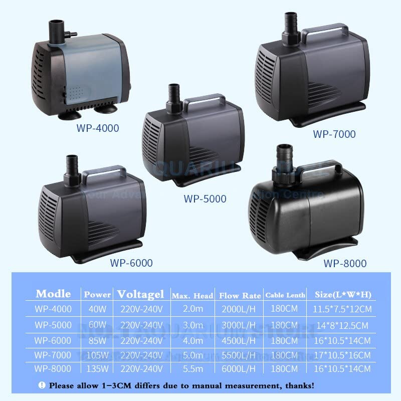 VAYINATO Sobo WP Series Aquarium Submersible Pump WP-4000 | Power : 40W | Output : 2000L/H | H.max : 2.0M - Image 5