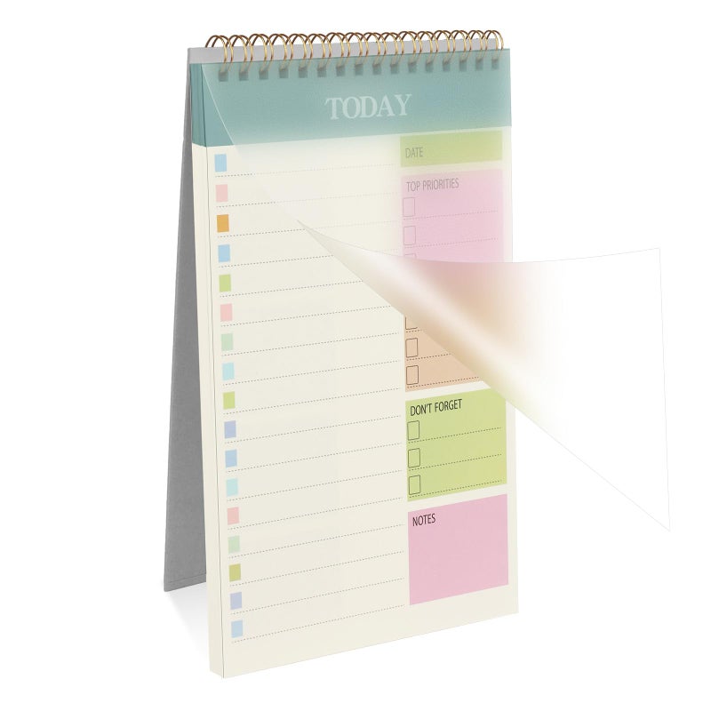 OFFCUP Weekly Planning Pad, 1pc A5 To-Do List of Stains 52 Sheets (104 Pages), Removable Undated Daily Planner Notepads for School, Office & Staff, Blue - Image 2