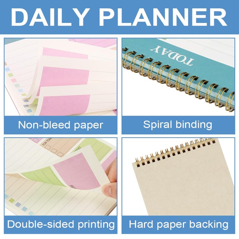 OFFCUP Weekly Planning Pad, 1pc A5 To-Do List of Stains 52 Sheets (104 Pages), Removable Undated Daily Planner Notepads for School, Office & Staff, Blue - Image 4