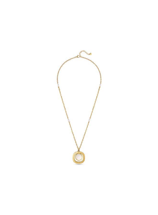 Guy Laroche Kim Yellow Gold Plated Stainless Steel Pendant Necklace for Women - Image 1