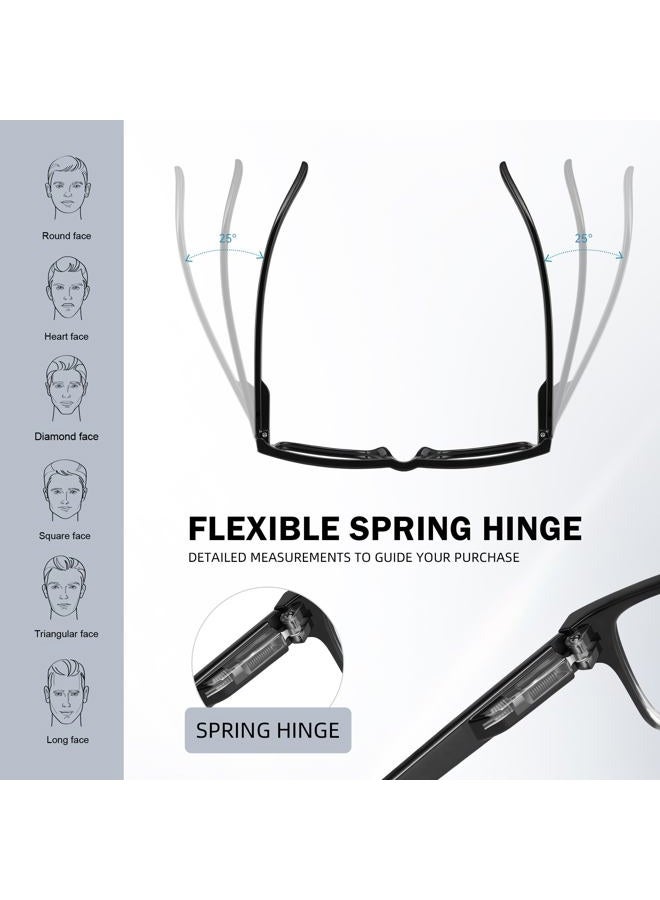 XVXV 2 Pairs +1.25 Reading Glasses,Blue Light Blocking Readers for Men Women,Anti Eyestrain/UV Lightweight Spring Hinges Eyeglasses - Image 4