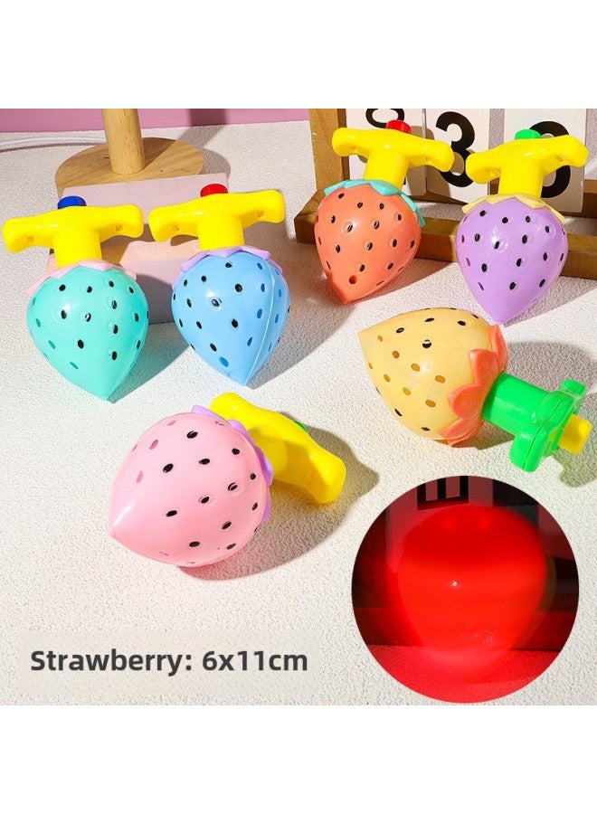 Children's Luminous Lotus Gyro Toy Strawberry Gyro Launch Kindergarten Baby Gift Stall Small Toys Wholesale-Color:Glowing Strawberry Gyro - Random Color One  - Image 1