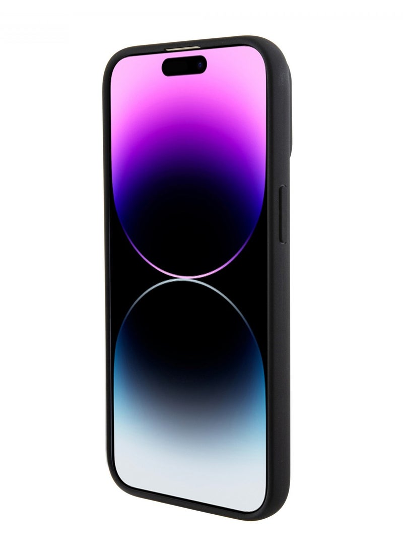 بي إم دبليو حافظة M البولي يوريثين من الجلد بنمط شبكي ثلاثي الألوان لهاتف آیفون 15 برو - أسود - Image 3