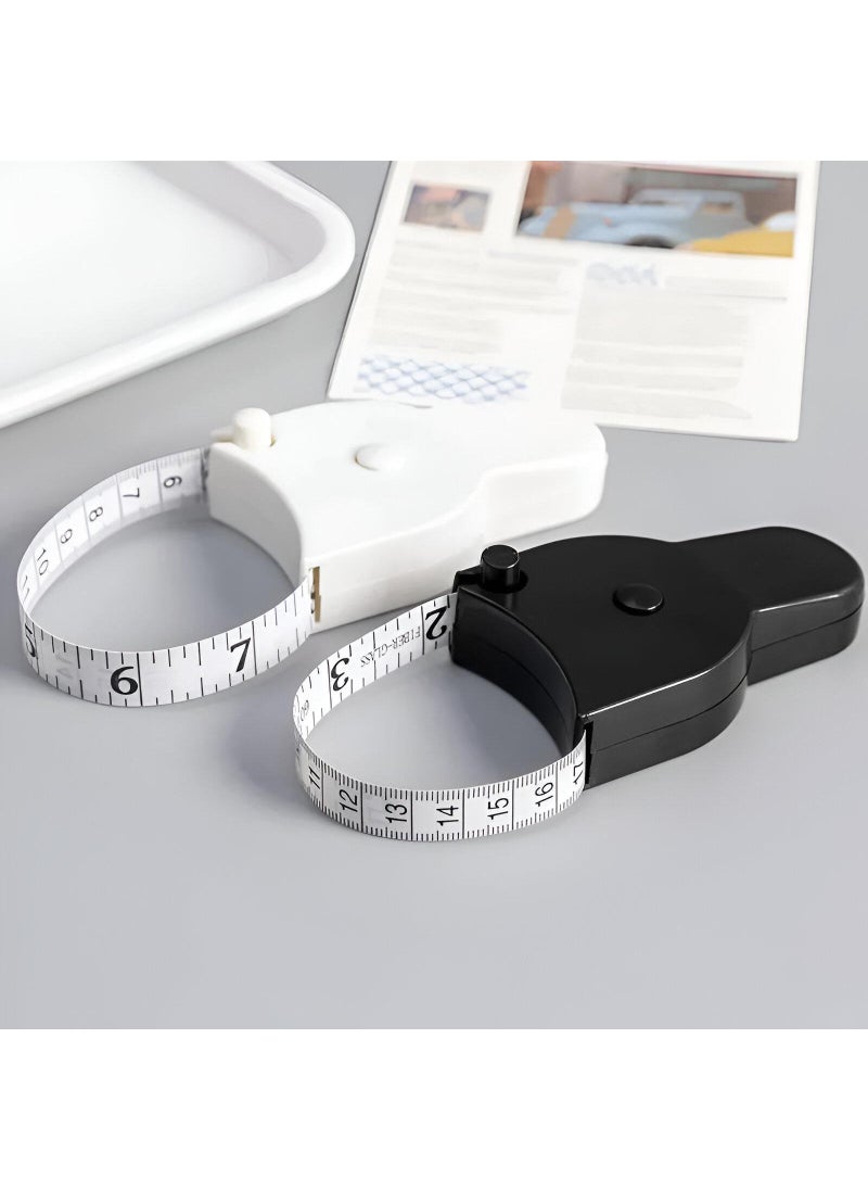 Generic Retractable Body Tape - 2 Piece Body Measurement Tool, Elastic Design For Body Fat Measurement, Ideal For Fitness Tracking And Health Evaluation  - Image 1