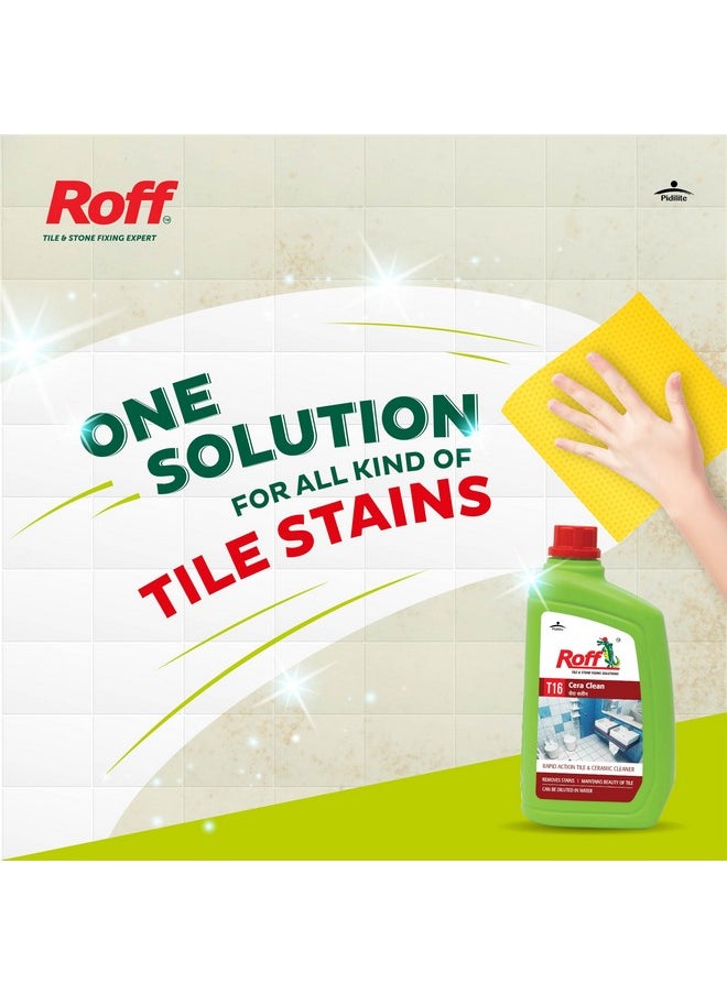 Pidilite Roff Cera Clean All Purpose Tile, Floor & Wall Cleaner 1 Litre X Pack Of 2, Advance Tile Cleaner For Kitchen, Bedroom & Bathroom Floors, Removes Grease, Dirt & Tough Stains  - Image 3