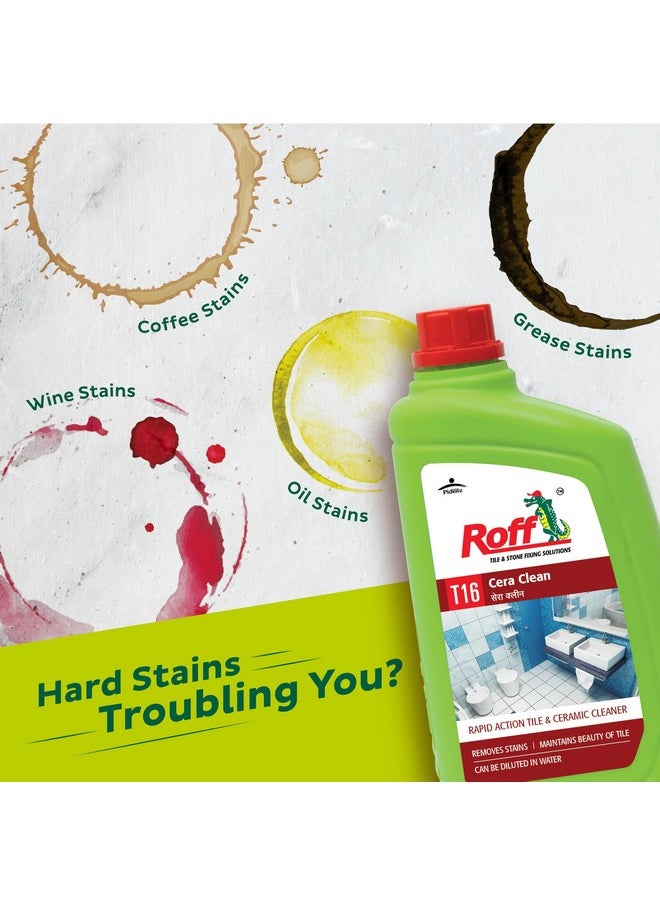 Pidilite Roff Cera Clean All Purpose Tile, Floor & Wall Cleaner 1 Litre X Pack Of 2, Advance Tile Cleaner For Kitchen, Bedroom & Bathroom Floors, Removes Grease, Dirt & Tough Stains  - Image 4