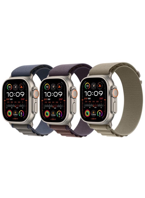 3Pack for Apple Watch Alpine Loop Band Nylon Woven Sport Strap Compatible with iWatch Ultra 2 / Ultra (49mm), Series10 (46mm),Series 9/8/7 (45mm), Series SE2/6/SE/5/4 (44mm) and Series 3/2/1 (42mm) Blue/Indigo/Olive