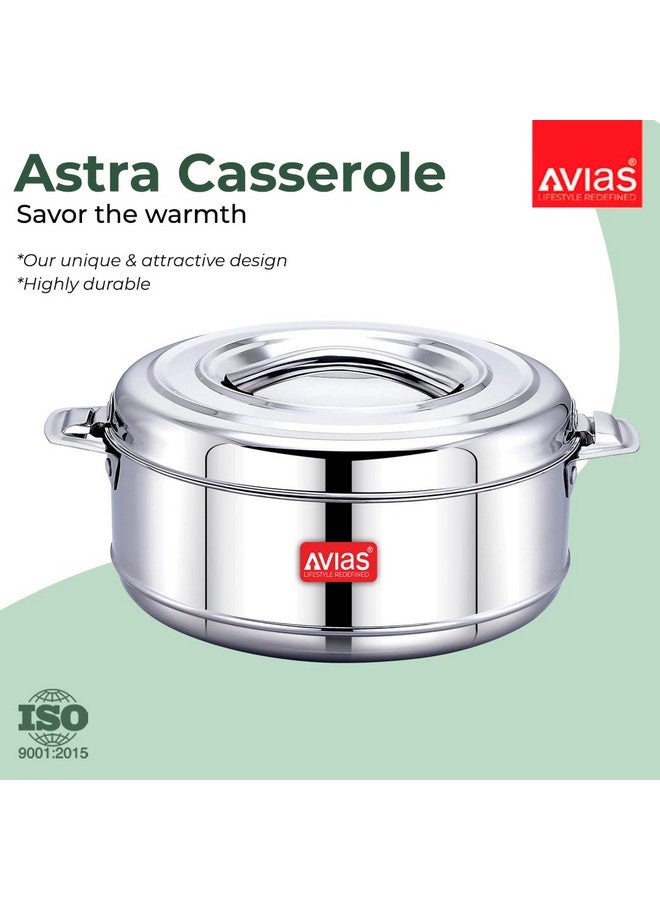 AVIAS Astra Double Wall Insulated Stainless Steel Casserole / 3500ml / Silver Hot Box/Hot Boxes for Kitchen with Steel Lid/Hot Case for Roti, Rice, Curry, Gravy/Firm Twist Lock / 3.5L - Image 5
