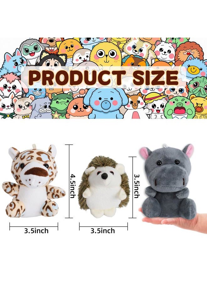 cideny Small Stuffed Animal Bulk - 12 Cute & Cuddly Small Plush Toys, 4.5 Inch Fluffy Stuffies, Animals Keychain Decoration, Carnival Prizes, School Gifts, Valentine's Day and More - Image 2