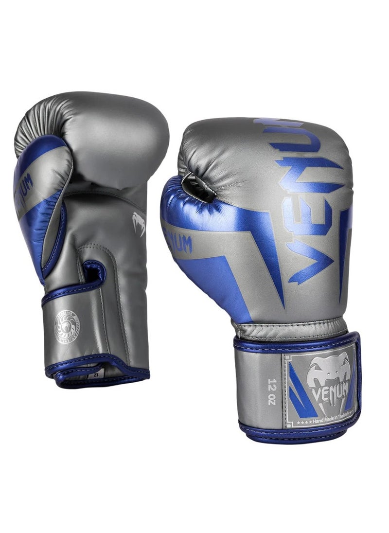 VENUM - Elite Boxing Gloves Grey/Blue/Silver - Image 1