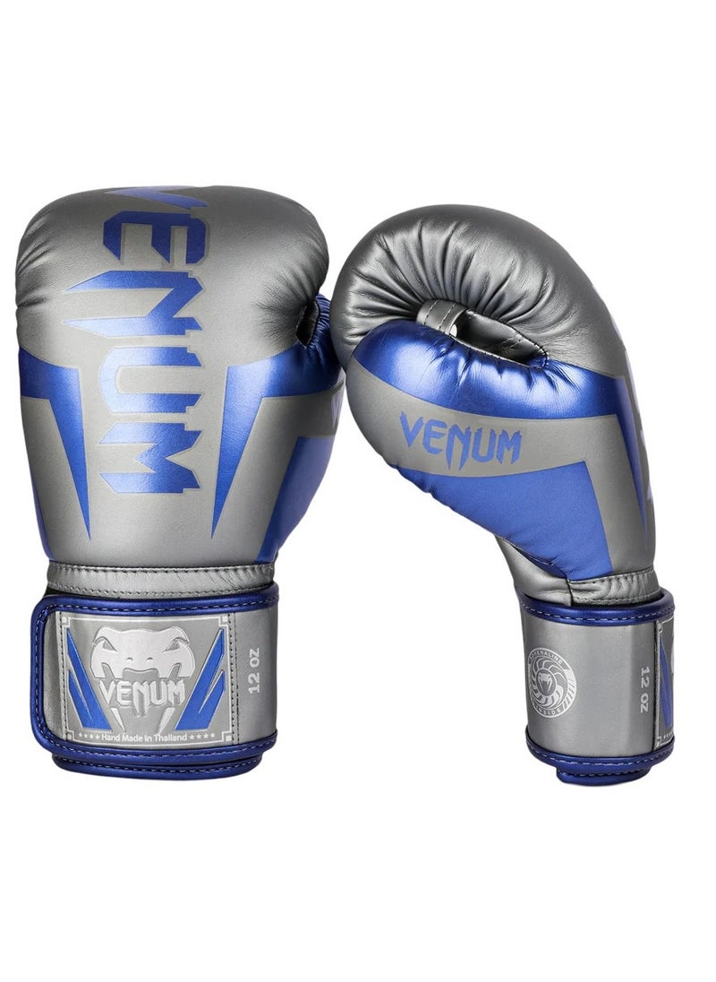 VENUM - Elite Boxing Gloves Grey/Blue/Silver - Image 1