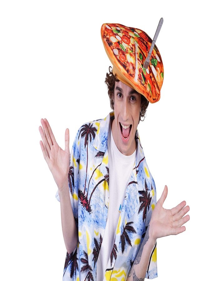 PGOND Adults Food Hats Funny Pizza Hats Adult Crazy Hat for Party - Image 2