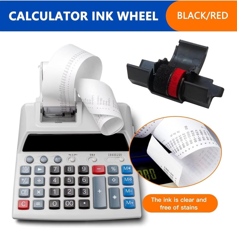10 Pack Replacement For IR40T IR-40T CP13 MP-12D Calculator Ink Roller Printer Ribbons use For Canon Sharp EL-1750V, EL-1801V and More(Black/red, Individually Sealed) - Image 4