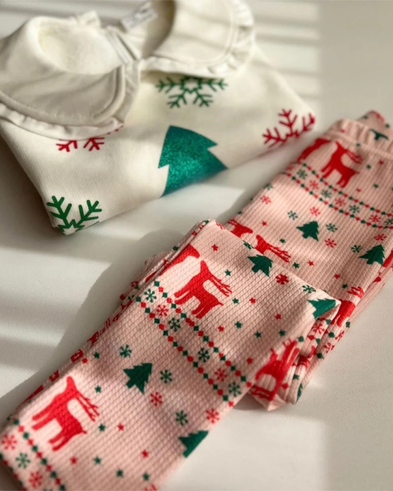 مينيمن جيجيليري My Little Ones Mary Crismas New Year Concept Tights Girls Set - Cream