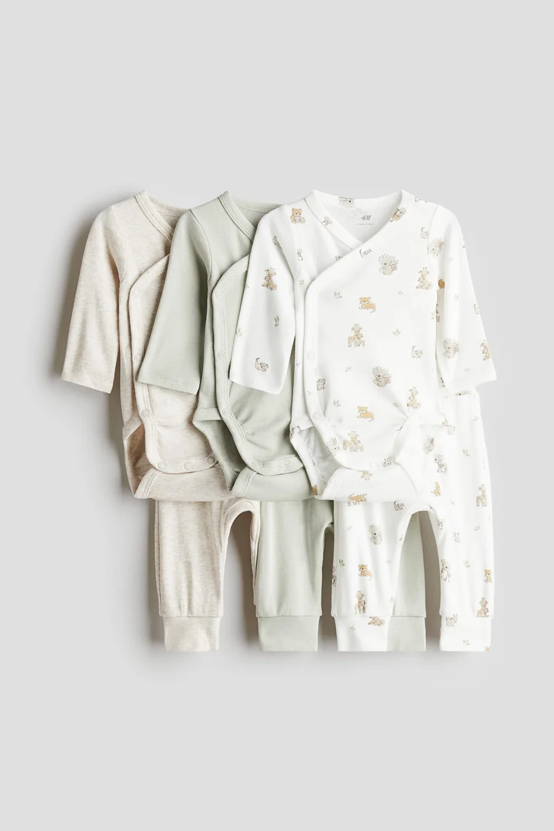 اتش اند ام طقم من القطن - 6 قطع