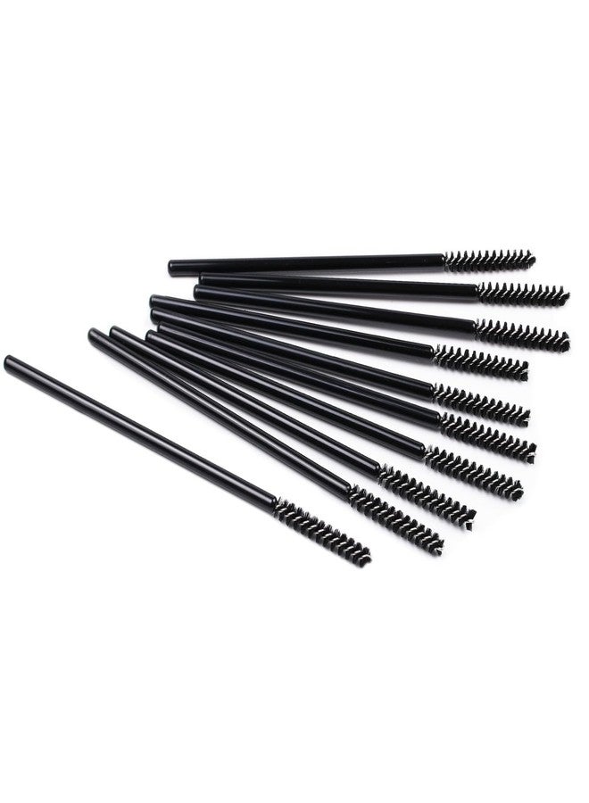 SenRocc Mini Disposable Skinny Mascara Wands 50pcs Micro Eyelash Brush Small Makeup Brush Applicators Eyebrow Spoolies (Skinny-P-Black-50) - Image 4