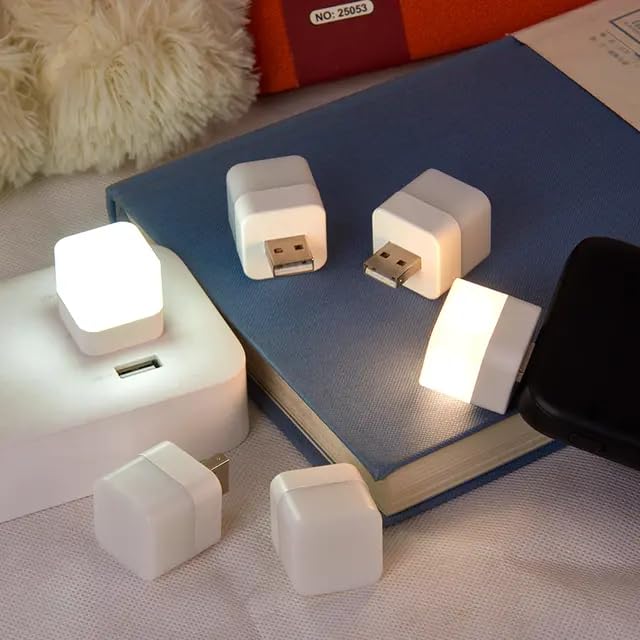 Revwd - Mini LED Light, Flexible USB Ambient Light, Mini USB LED Light, Portable Car Bulb for Bedroom, Bathroom & Kitchen Use | Plug in Night Light Bulb (Warm White) Set of -5 - Image 1