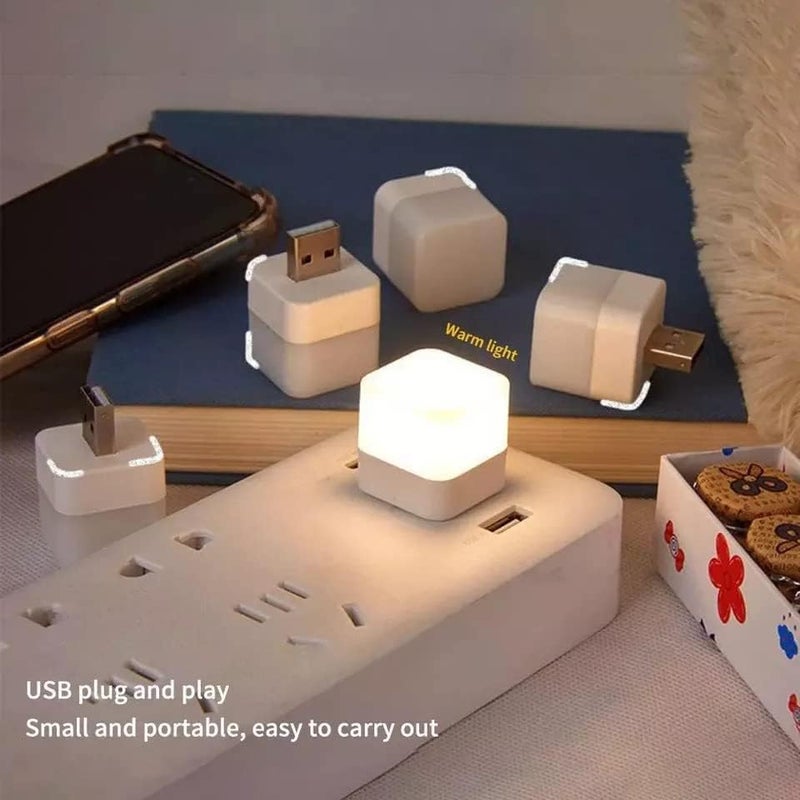Revwd - Mini LED Light, Flexible USB Ambient Light, Mini USB LED Light, Portable Car Bulb for Bedroom, Bathroom & Kitchen Use | Plug in Night Light Bulb (Warm White) Set of -5 - Image 3