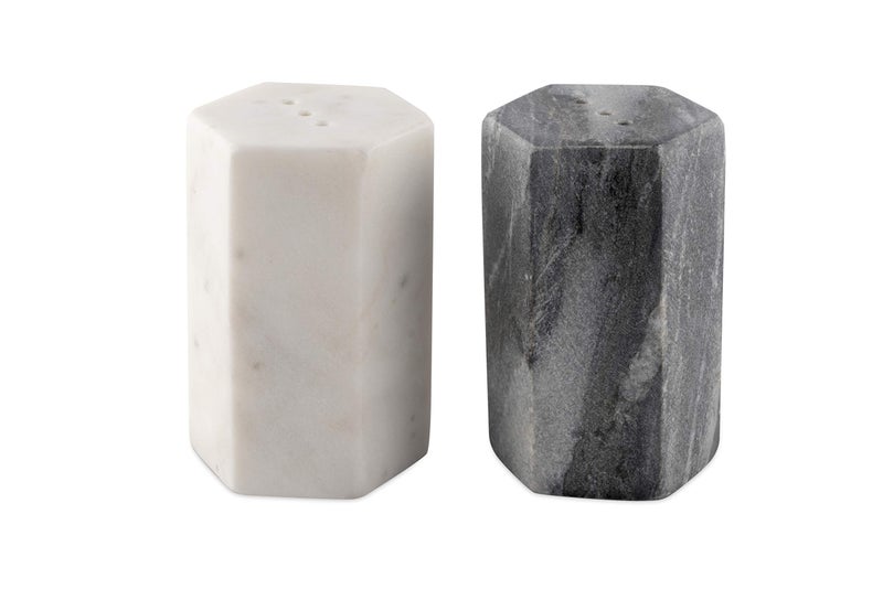 GoCraft Salt and Pepper Shakers Set | Handcrafted White & Black Marble Spice Shakers for Kitchen & Dining Table | Elegant Seasoning Dispenser | Heavy & Durable Stone Salt Pepper Holders (weighs 1 lbs) - Image 4