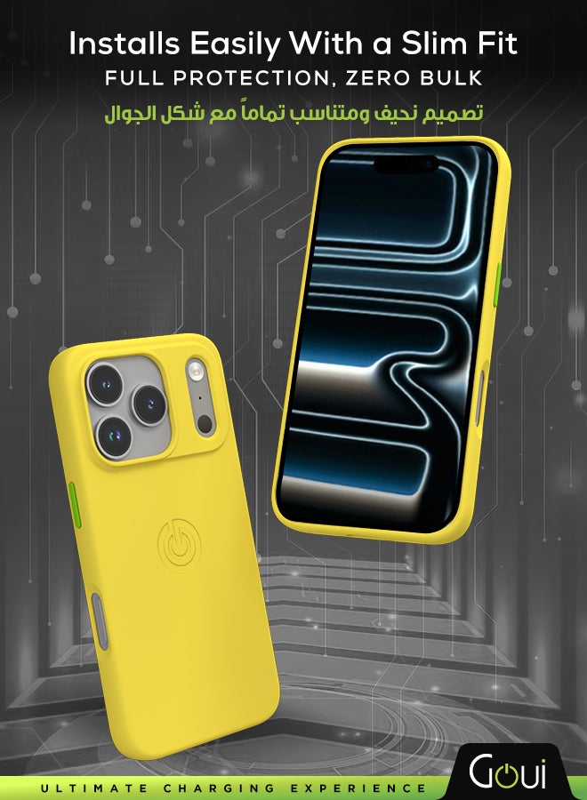 جوي كفر  ايفون 17 برو ماكس | حماية شاملة | متوافق مع MagSafe | يدعم الشحن اللاسلكي | متعدد الألوان | ملمس ناعم | تصميم مغناطيسي للتثبيت أصفر - Image 2